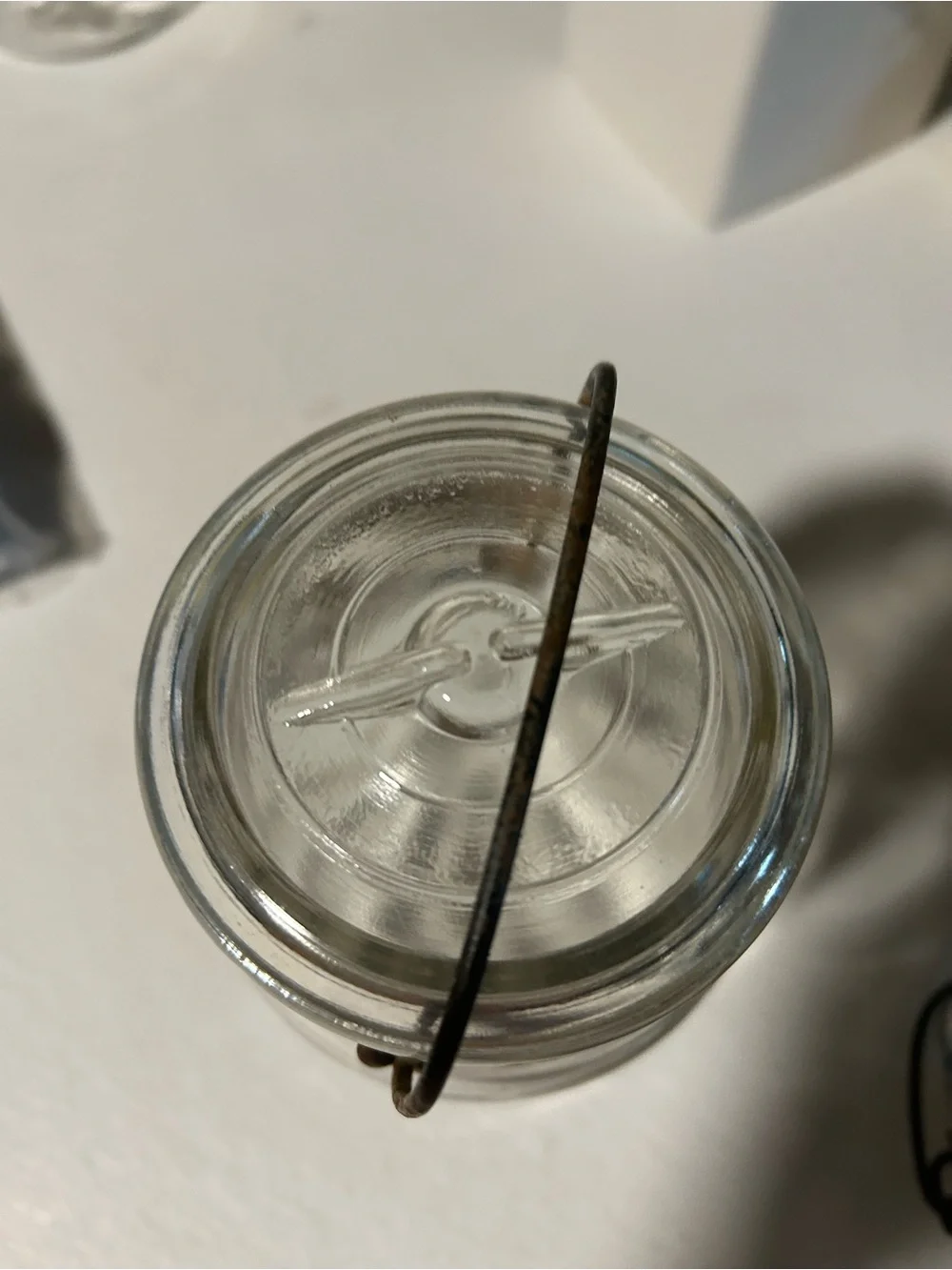 Pristine Condition Set of 4 Vintage Clear Glass ATLAS Mason Jars, Wire Bail Lid